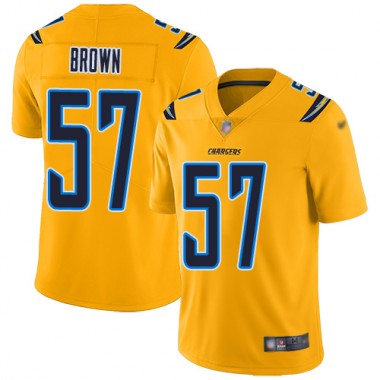 Los Angeles Chargers NFL Football Jatavis Brown Gold Jersey Men Limited #57 Inverted Legend